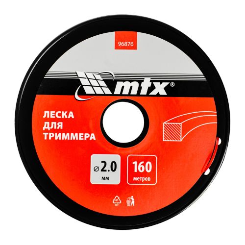 Леска для триммера квадрат 2,0 мм х 160 м, на катушке MTX
