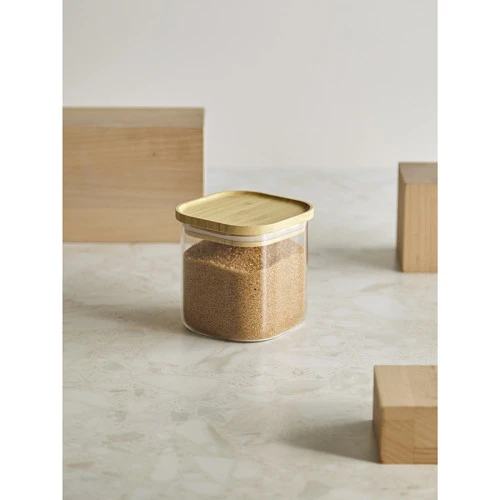 Банка для хранения квадратная glass bamboo, 800 мл