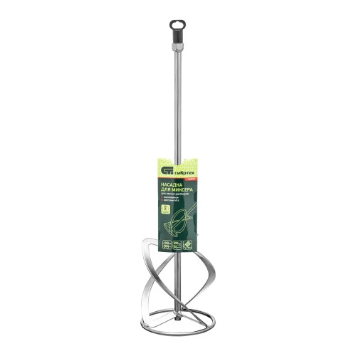 Насадка для миксера, для легких растворов, 160 х 590 мм, оцинкованная, хвостовик резьба М14 Сибртех