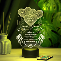 3D светильник  Светильник "Сердце с шариками (подарок бабушке и маме)"
