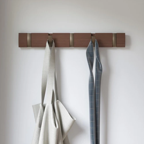 Вешалка настенная flip, 50,8 см, коричневая, 5 крючков