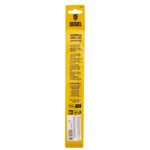 Бур по бетону, двойная спираль, три пылеотводящие кромки, 12 x 210 мм DENZEL