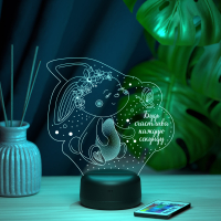 3D светильник  Светильник " Будь счастлива (зайчик)"