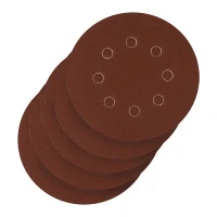 Круг абразивный на ворсовой подложке под "липучку", перфорированный, P 150, 125 мм, 5 шт Сибртех