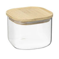 Банка для хранения квадратная glass bamboo,1 л