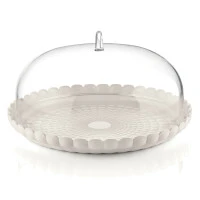 Блюдо сервировочное с крышкой tiffany, D36 см, молочно-белое