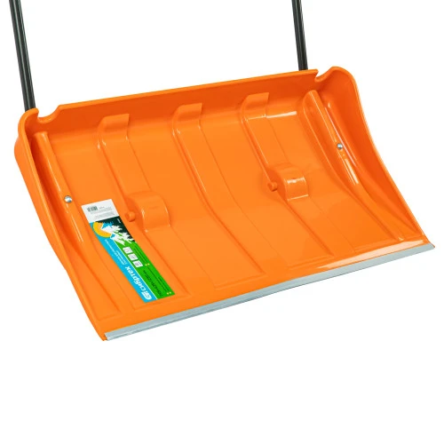 Движок для уборки снега пластиковый, 795х435х1280 мм, стальная рукоятка, усиленный Сибртех