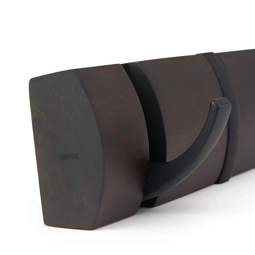 Вешалка настенная flip, 84,5 см, черная/орех, 8 крючков