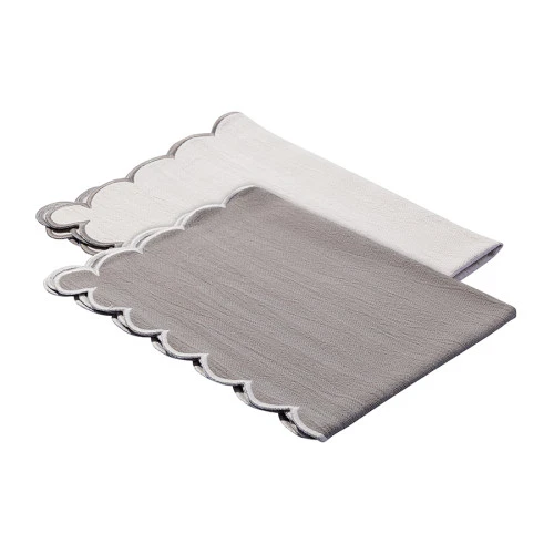 Набор кухонных полотенец с контрастным кантом серого цвета из коллекции trendy ruffles, 50х70 см