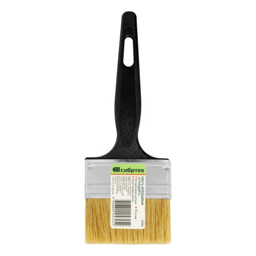Кисть флейцевая "Стандарт", 70 х 6 мм, натуральная щетина, пластиковая ручка Сибртех