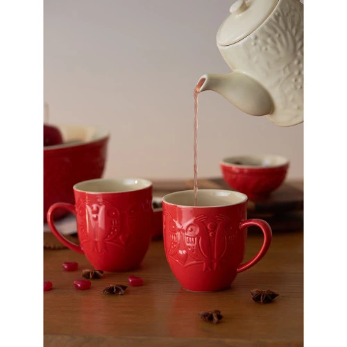 Набор кружек birds of paradise, 500 мл, красные, 2 шт.