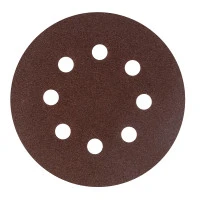 Круг абразивный на ворсовой подложке под "липучку", перфорированный, P 80, 125 мм, 5 шт Сибртех