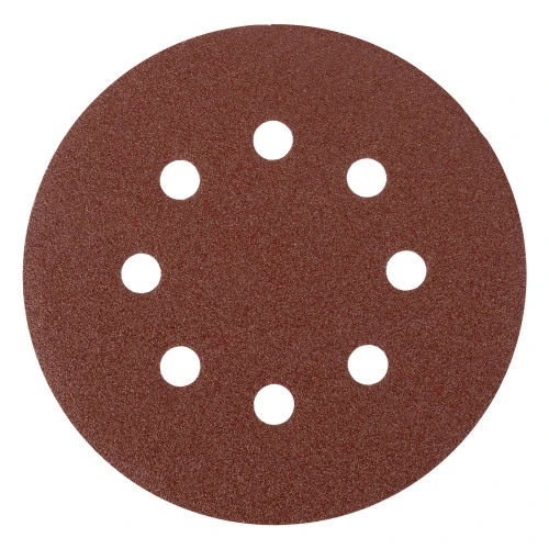 Круг абразивный на ворсовой подложке под "липучку", перфорированный, P 100, 125 мм, 5 шт Matrix
