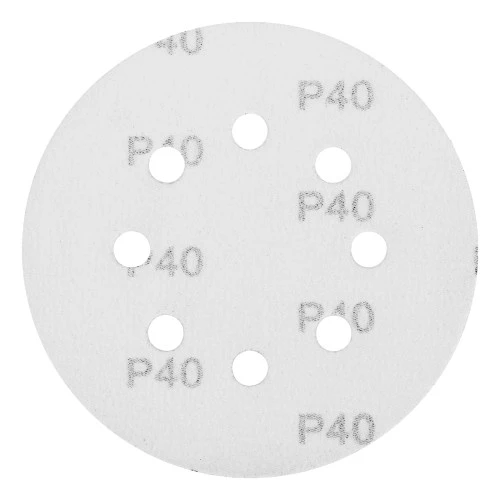 Круг абразивный на ворсовой подложке под "липучку", перфорированный, P 40, 125 мм, 5 шт Matrix