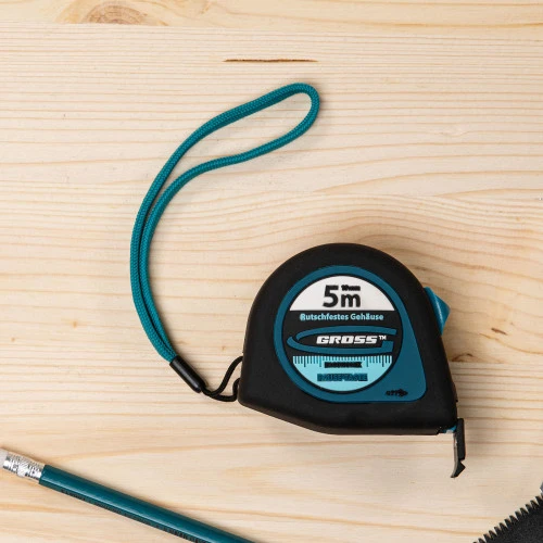 Рулетка "Ergonomisch",5 м x 25 мм,магнитный обрезиненный зацеп Gross