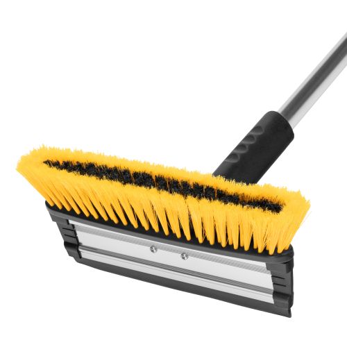 Щетка-сметка для снега со скребком, телескоп, поворотная голова, водосгон, 900-1200 мм Denzel