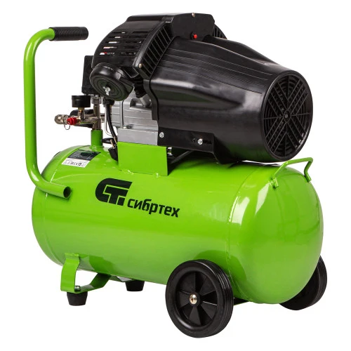 Компрессор воздушный КК-2200/50, 2.2 кВт, 350 л/мин, 50 л, прямой привод, масляный Сибртех