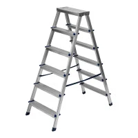 Стремянка двусторонняя 6 ступеней, алюминиевая, Сибртех