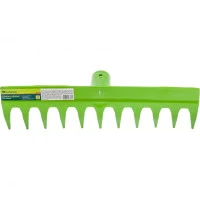 Грабли пластиковые, 380 мм, 11 прямых зубьев, усиленные, без черенка, Сибртех