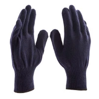 Перчатки трикотажные, акрил, синий, оверлок Сибртех
