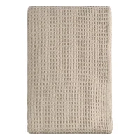 Плед из шерсти бежево-серого цвета из коллекции essential, 130х180 см