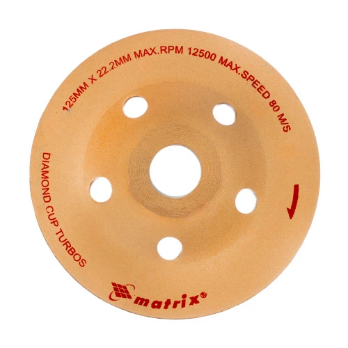 Чашка алмазная зачистная, 125 мм, турбо Matrix