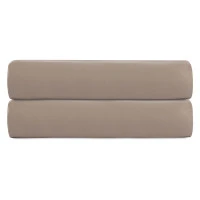 Простыня на резинке из сатина светло-коричневого цвета из коллекции essential, 200х200х30