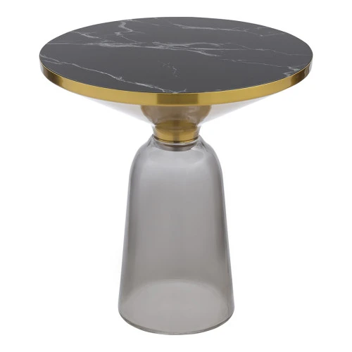 Столик кофейный odd, D50 см, мрамор/черный