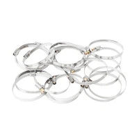 Хомуты нержавеющая сталь, Стандартное болтовое крепление 70-90 мм, 25 штук в упаковке, ширина 9 мм Сибртех