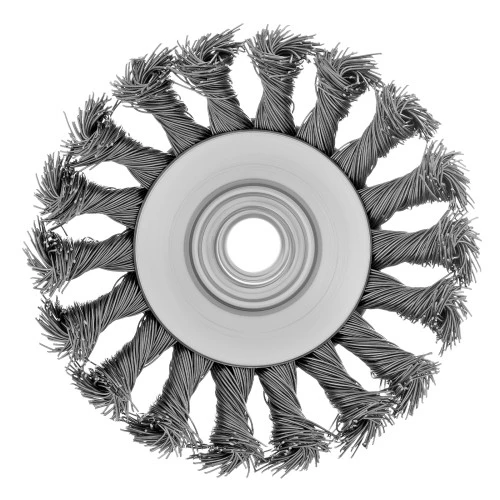 Щетка для УШМ, 100 мм, М14, "тарелка", крученая металлическая проволока Сибртех