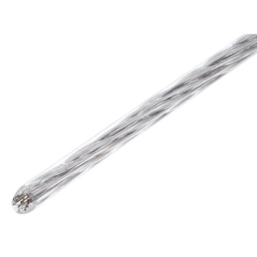 Трос металлополимерный прозрачный ПР-3.0, толщина 3.0 мм, моток 20 метров Сибртех