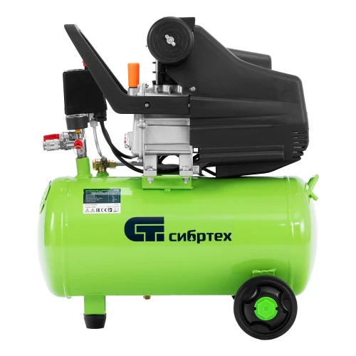 Компрессор с набором КК-1500/24 ПЛЮС, 1.5 кВт, 198 л/мин, 24 л, прямой привод, масляный Сибртех