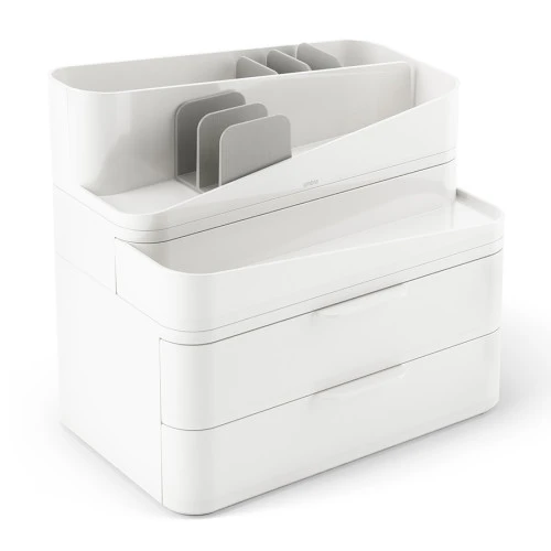 Органайзер-косметичка glam, 27х25 см, белый/серый