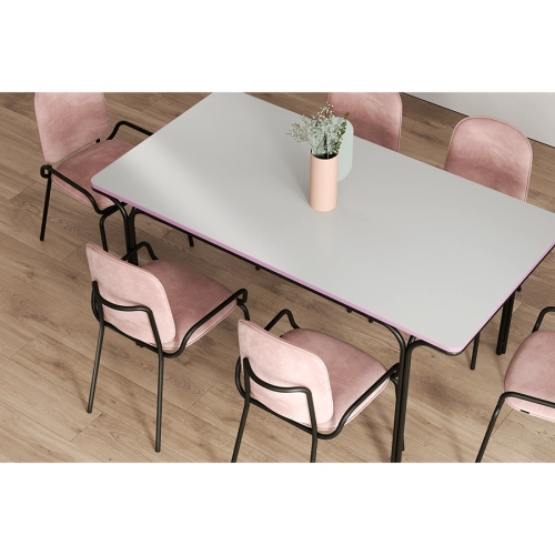 Стул ror, double frame, велюр, черный/розовый