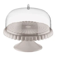 Блюдо для торта с крышкой tiffany, D30 см, серо-бежевое