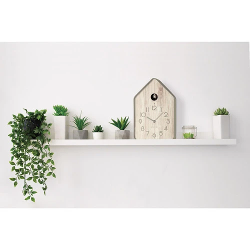 Часы настенные с маятником qq-up, серо-бежевые