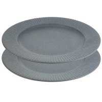 Набор обеденных тарелок soft ripples,  D27 см, серые, 2 шт.
