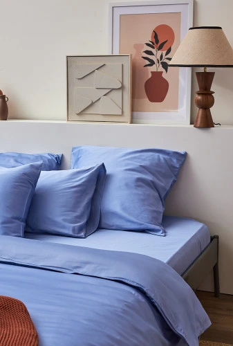 Набор наволочек из премиального сатина сиреневого цвета из коллекции essential, 70х70 см