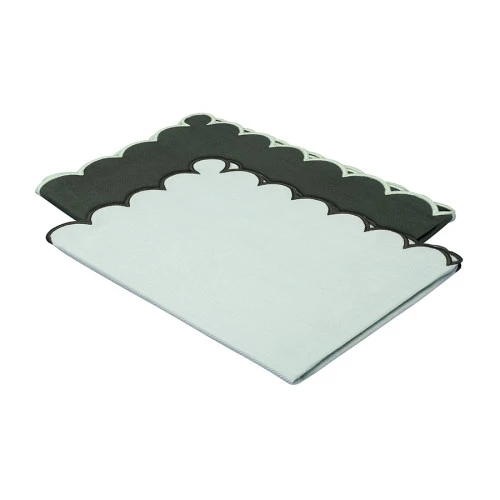 Набор кухонных полотенец с контрастным кантом зеленого цвета из коллекции trendy ruffles, 50х70 см