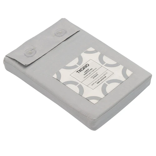 Набор из двух наволочек  из умягченного сатина серого цвета из коллекции essential, 70х70 см