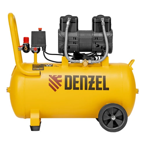 Компрессор безмасл. малошумный DLP-1500/50, 1,5 кВт,50 л, 2850 об/мин, 250 л/мин Denzel