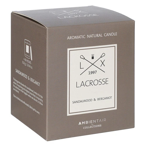 Свеча ароматическая lacrosse, sandalwood&bergamot (новая), 60 ч