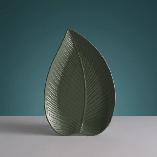 Блюдо сервировочное in the forest leaf, 20,5х31,5 см, серо-зеленое