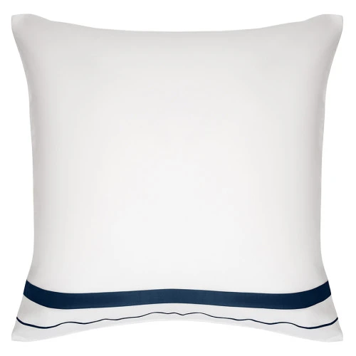 Набор из двух наволочек из сатина белого цвета с темно-синим кантом из коллекции essential, 70х70 см