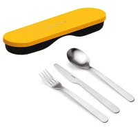 Набор столовых приборов в футляре on the go, оранжевый, 3 шт.