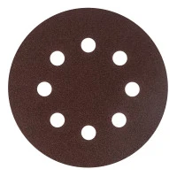 Круг абразивный на ворсовой подложке под "липучку", перфорированный, P 100, 125 мм, 5 шт Сибртех
