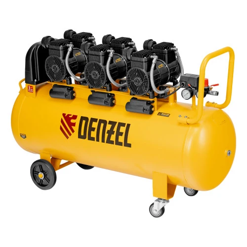 Компрессор безмасл. малошумн. DLP-4500/150, 4,5 кВт, 3х1,5 кВт,150 л, 2850 об/мин,750 л/мин Denzel