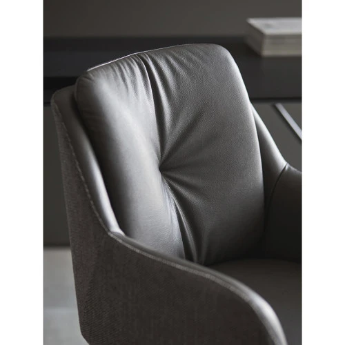 Стул на колесиках allar, экокожа, рогожка, серый