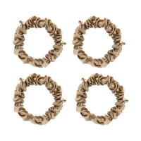 Набор из 4 шелковых резинок для волос бежевого цвета из коллекции essential