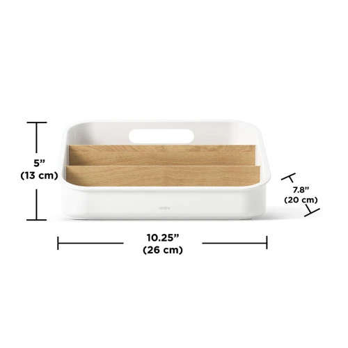 Органайзер bellwood, 26х13 см, белый/натуральное дерево